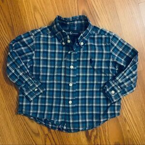 RALPH Lauren Blue Plaid Button Shirt Size 12 M